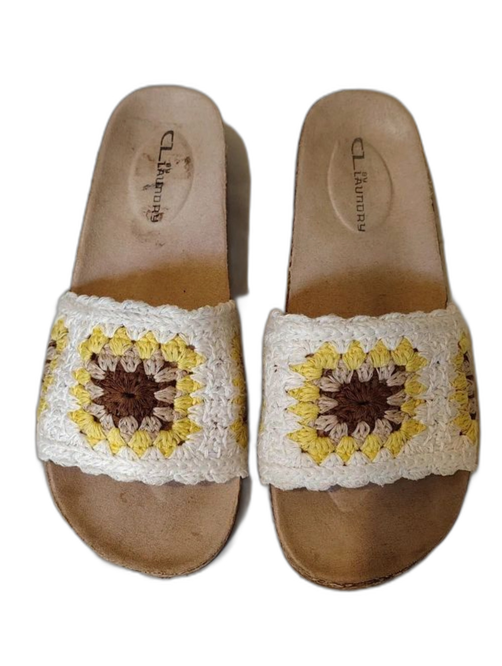 CL by Laundry Crochet Sunflower Slide Sandals Size 40 (US Women's 9)